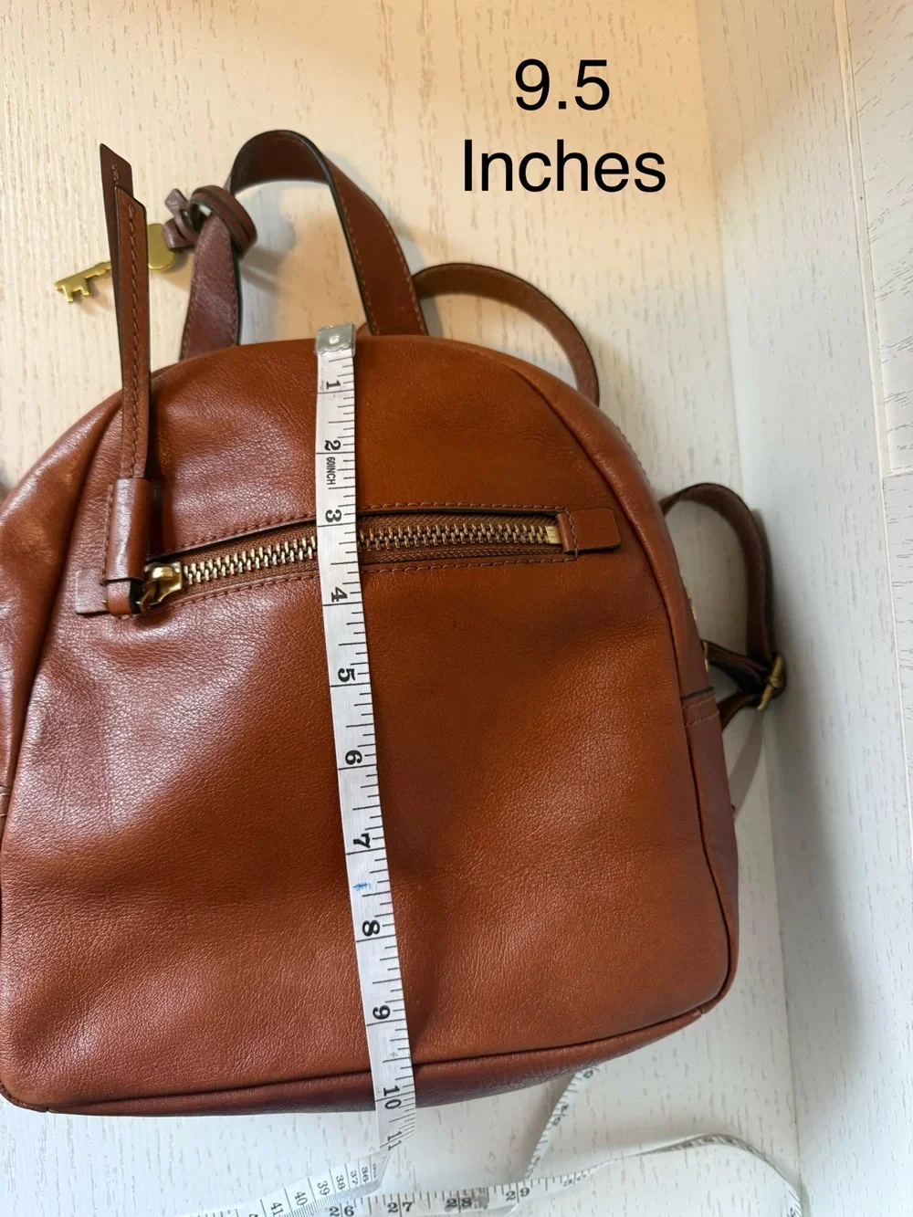 Fossil Cognac Leather Megan Mini Backpack